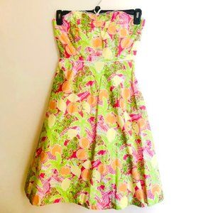 Lilly Pulitzer Cotton Strapless Floral Dress
